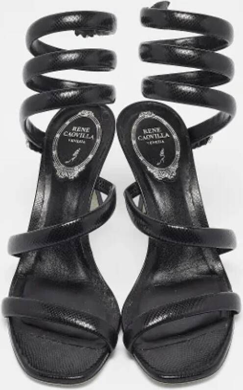 René Caovilla Pre-owned Leather sandals Black Dames