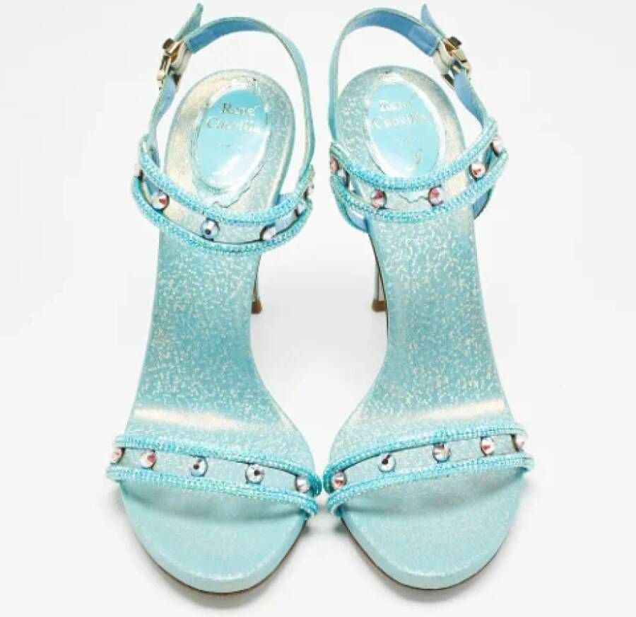 René Caovilla Pre-owned Leather sandals Blue Dames