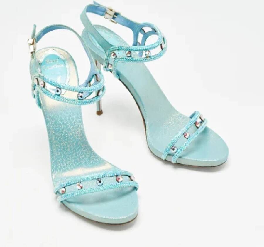 René Caovilla Pre-owned Leather sandals Blue Dames