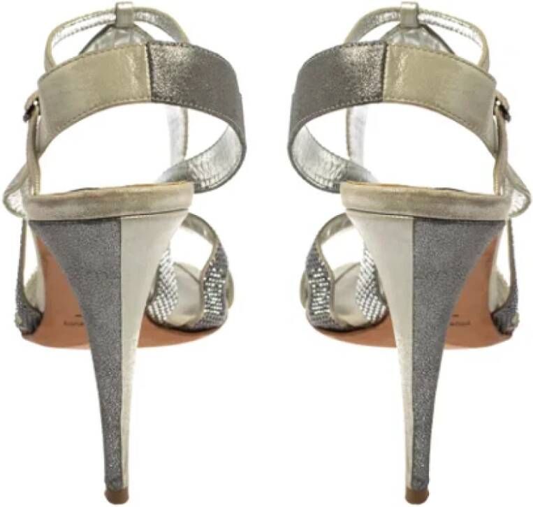 René Caovilla Pre-owned Leather sandals Gray Dames