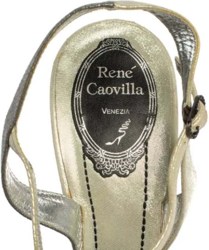 René Caovilla Pre-owned Leather sandals Gray Dames