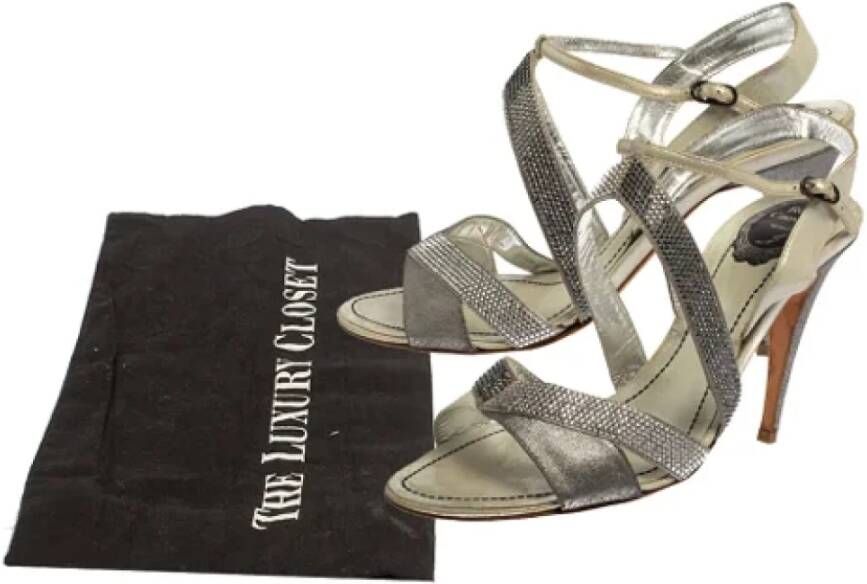 René Caovilla Pre-owned Leather sandals Gray Dames