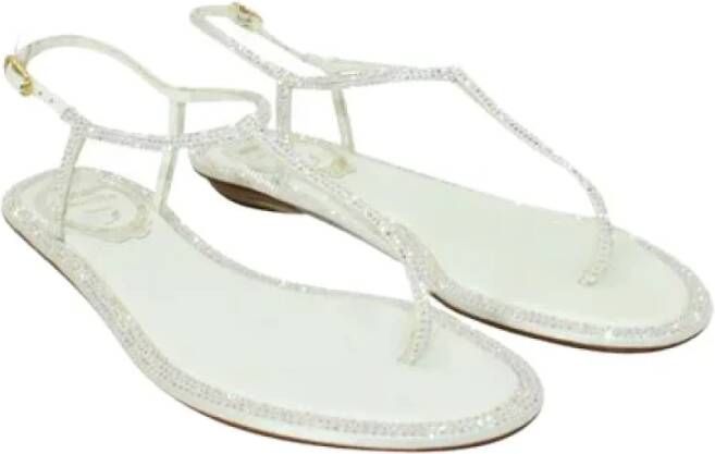 René Caovilla Pre-owned Leather sandals White Dames