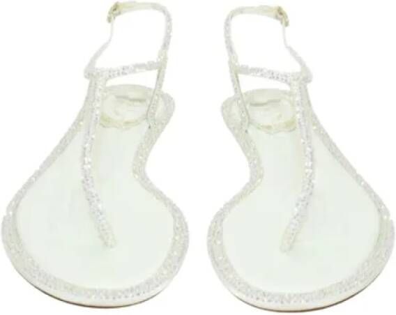 René Caovilla Pre-owned Leather sandals White Dames