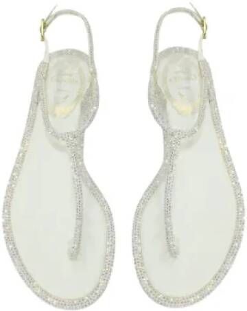 René Caovilla Pre-owned Leather sandals White Dames