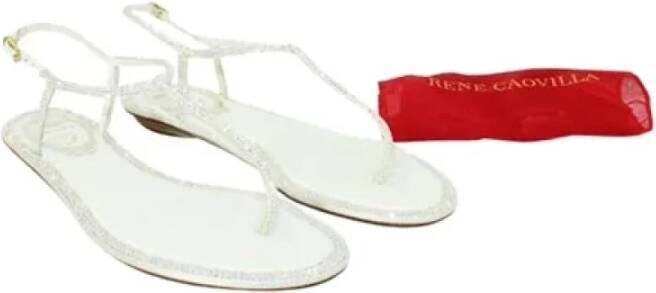 René Caovilla Pre-owned Leather sandals White Dames