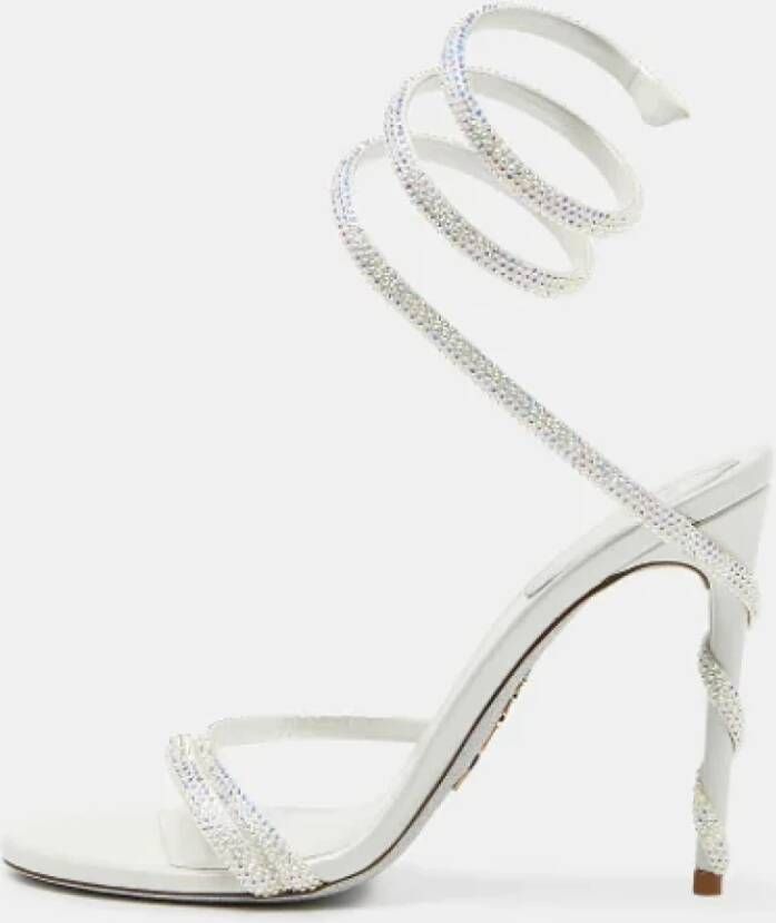 René Caovilla Pre-owned Leather sandals White Dames