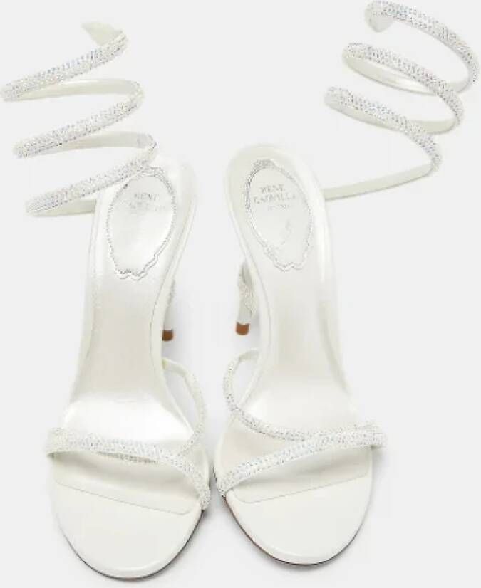 René Caovilla Pre-owned Leather sandals White Dames