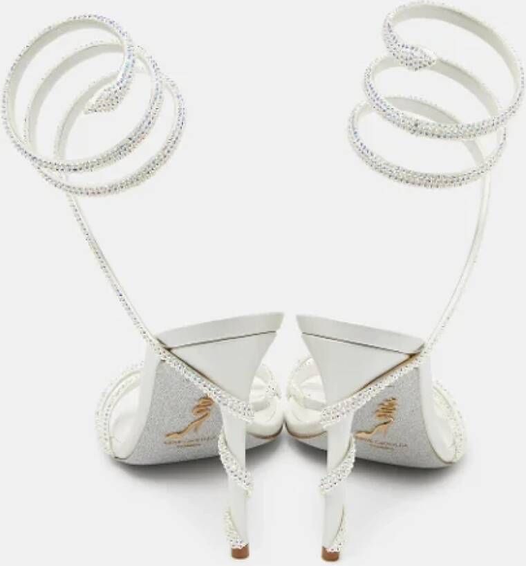 René Caovilla Pre-owned Leather sandals White Dames