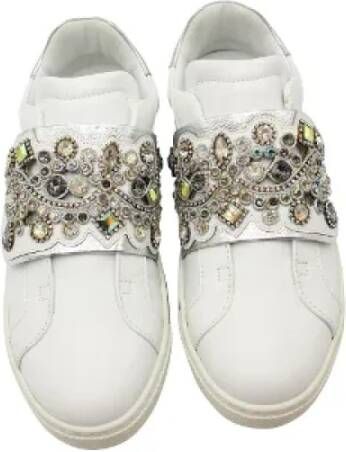 René Caovilla Pre-owned Leather sneakers White Dames