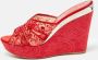 René Caovilla Pre-owned Mesh sandals Red Dames - Thumbnail 2