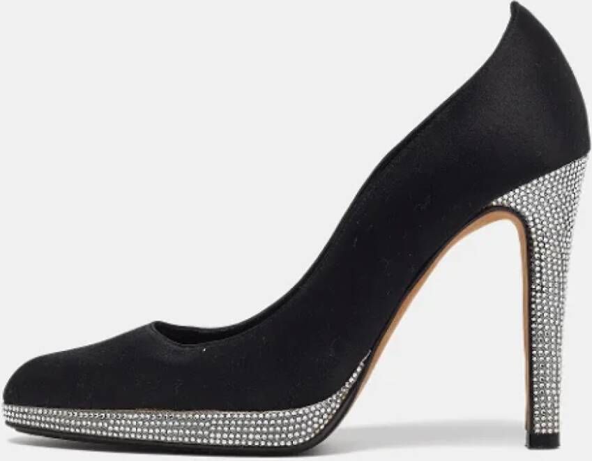 René Caovilla Pre-owned Satin heels Black Dames