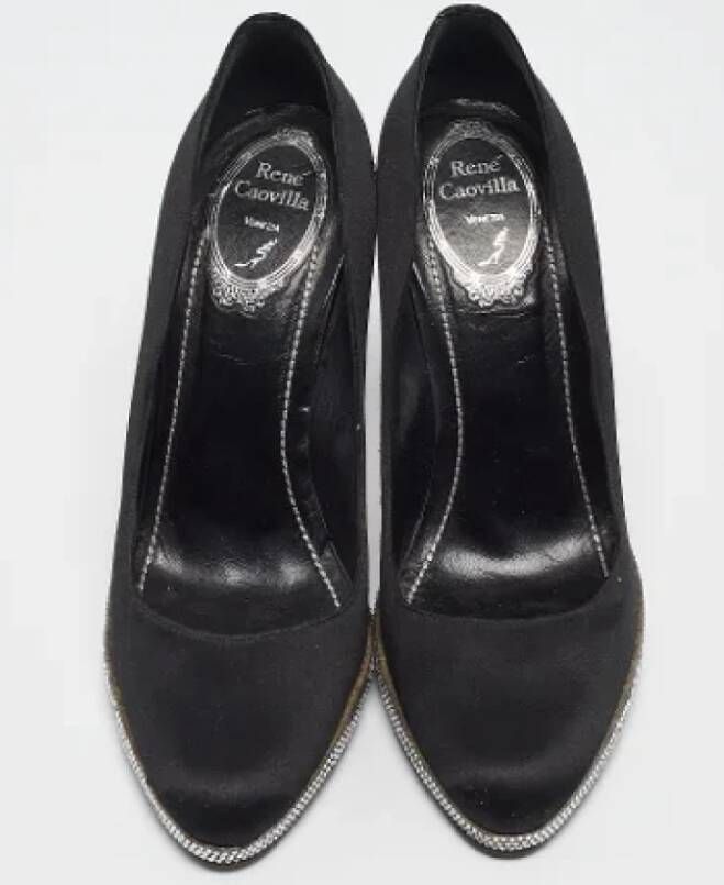 René Caovilla Pre-owned Satin heels Black Dames