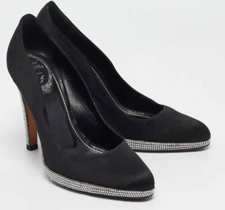 René Caovilla Pre-owned Satin heels Black Dames