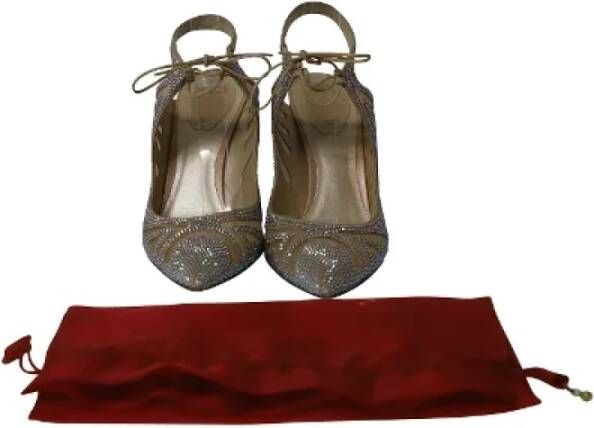 René Caovilla Pre-owned Satin heels Gray Dames
