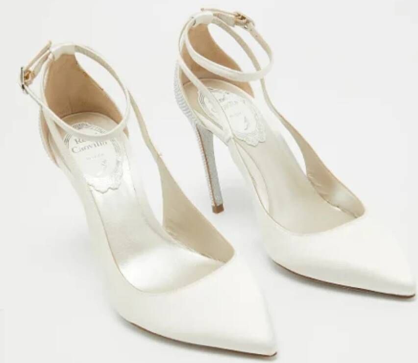 René Caovilla Pre-owned Satin heels White Dames