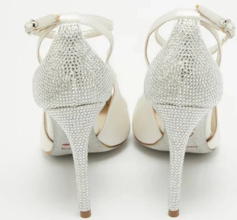 René Caovilla Pre-owned Satin heels White Dames