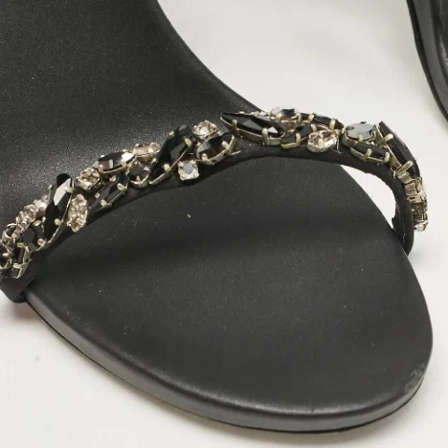 René Caovilla Pre-owned Satin sandals Black Dames