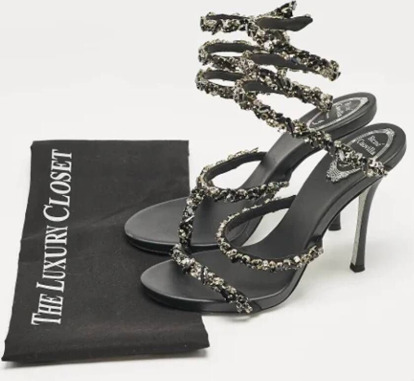 René Caovilla Pre-owned Satin sandals Black Dames