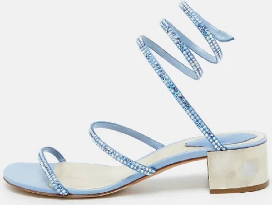 René Caovilla Pre-owned Satin sandals Blue Dames