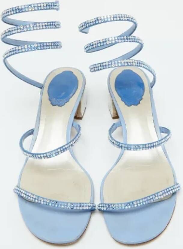 René Caovilla Pre-owned Satin sandals Blue Dames