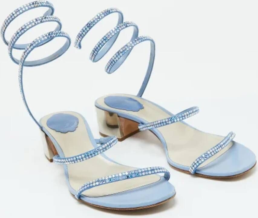 René Caovilla Pre-owned Satin sandals Blue Dames