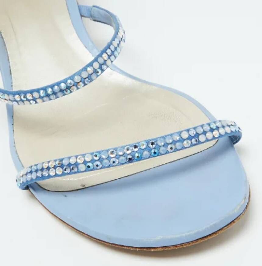 René Caovilla Pre-owned Satin sandals Blue Dames