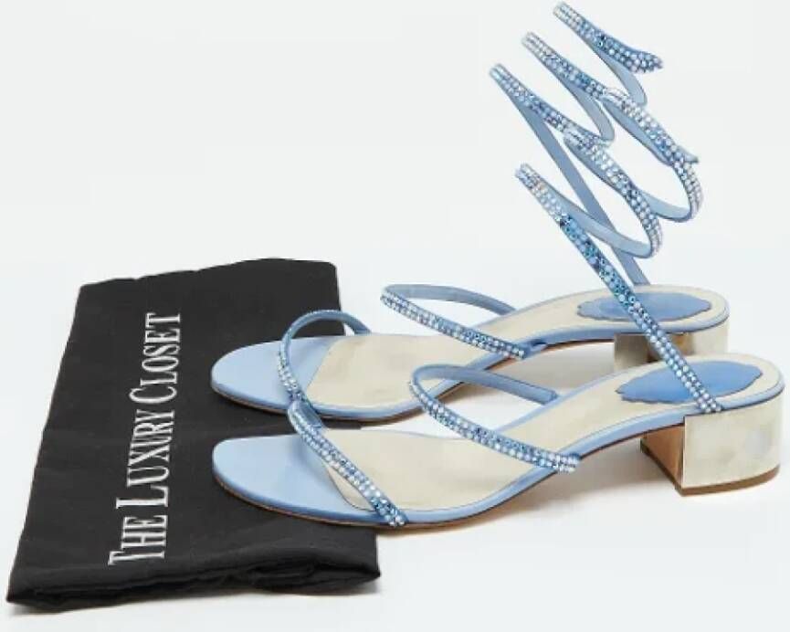 René Caovilla Pre-owned Satin sandals Blue Dames