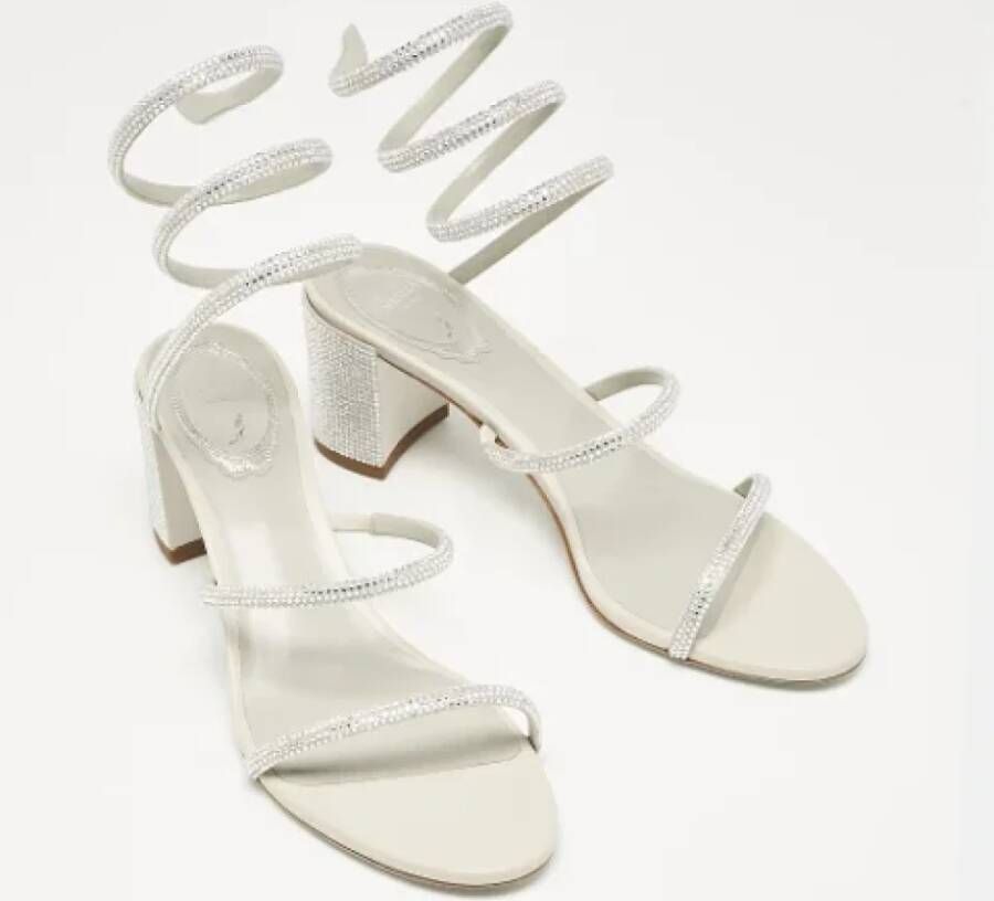 René Caovilla Pre-owned Satin sandals Gray Dames