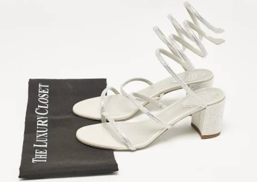 René Caovilla Pre-owned Satin sandals Gray Dames