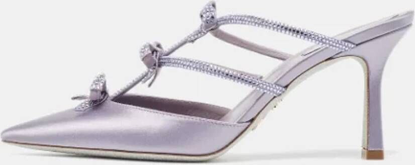 René Caovilla Pre-owned Satin sandals Purple Dames