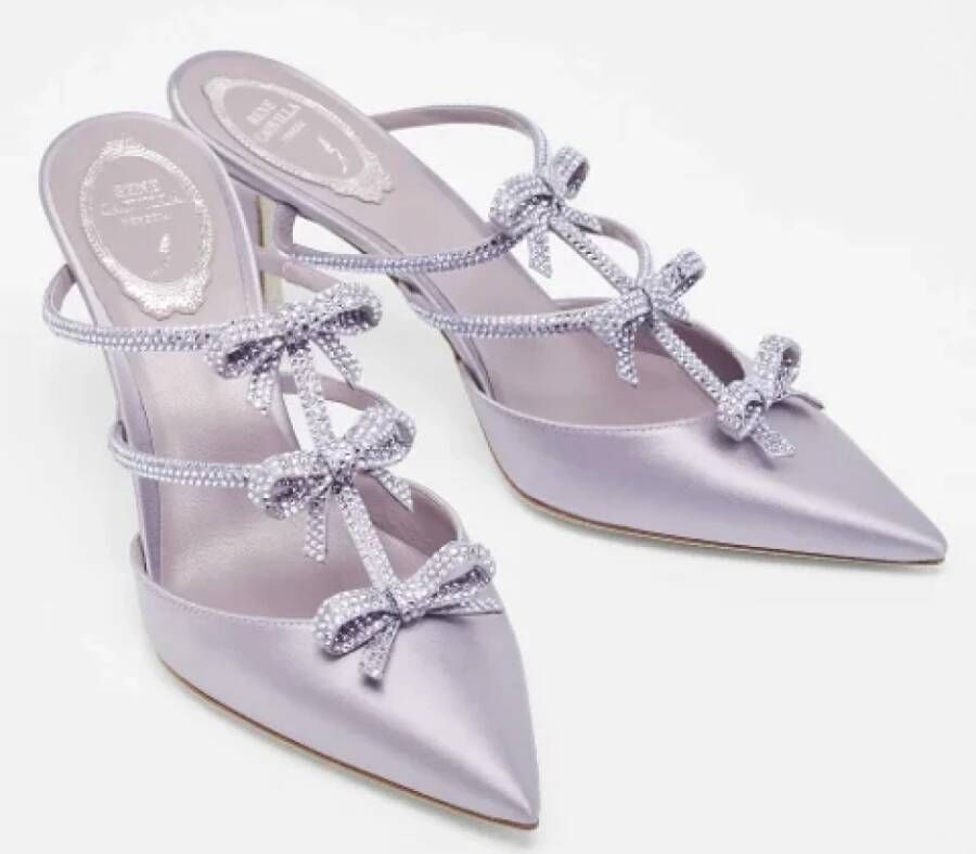 René Caovilla Pre-owned Satin sandals Purple Dames