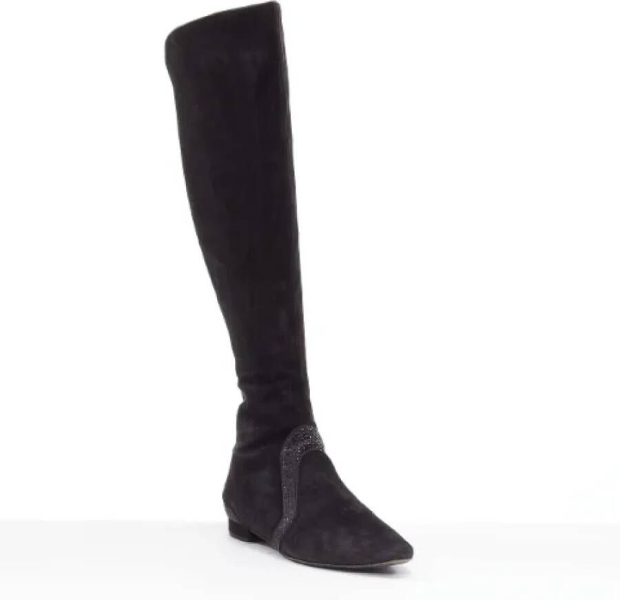 René Caovilla Pre-owned Suede boots Black Dames