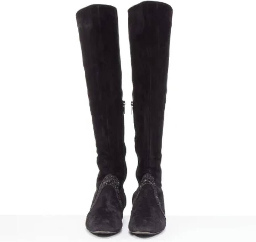 René Caovilla Pre-owned Suede boots Black Dames