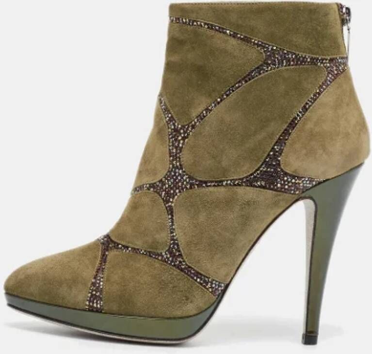 René Caovilla Pre-owned Suede boots Green Dames