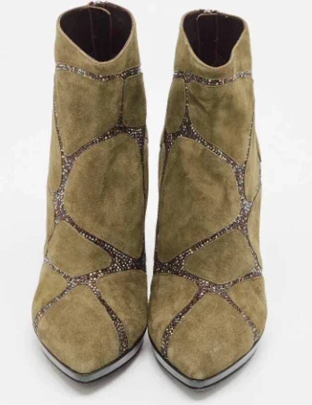 René Caovilla Pre-owned Suede boots Green Dames