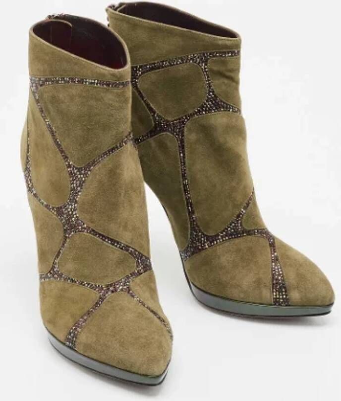 René Caovilla Pre-owned Suede boots Green Dames