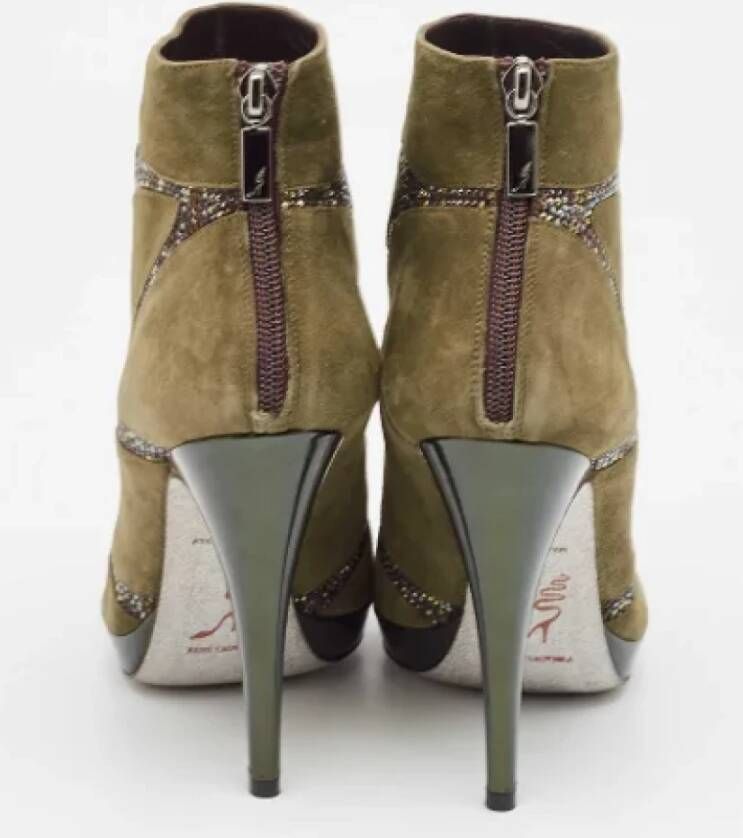 René Caovilla Pre-owned Suede boots Green Dames