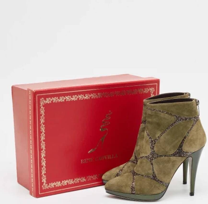 René Caovilla Pre-owned Suede boots Green Dames