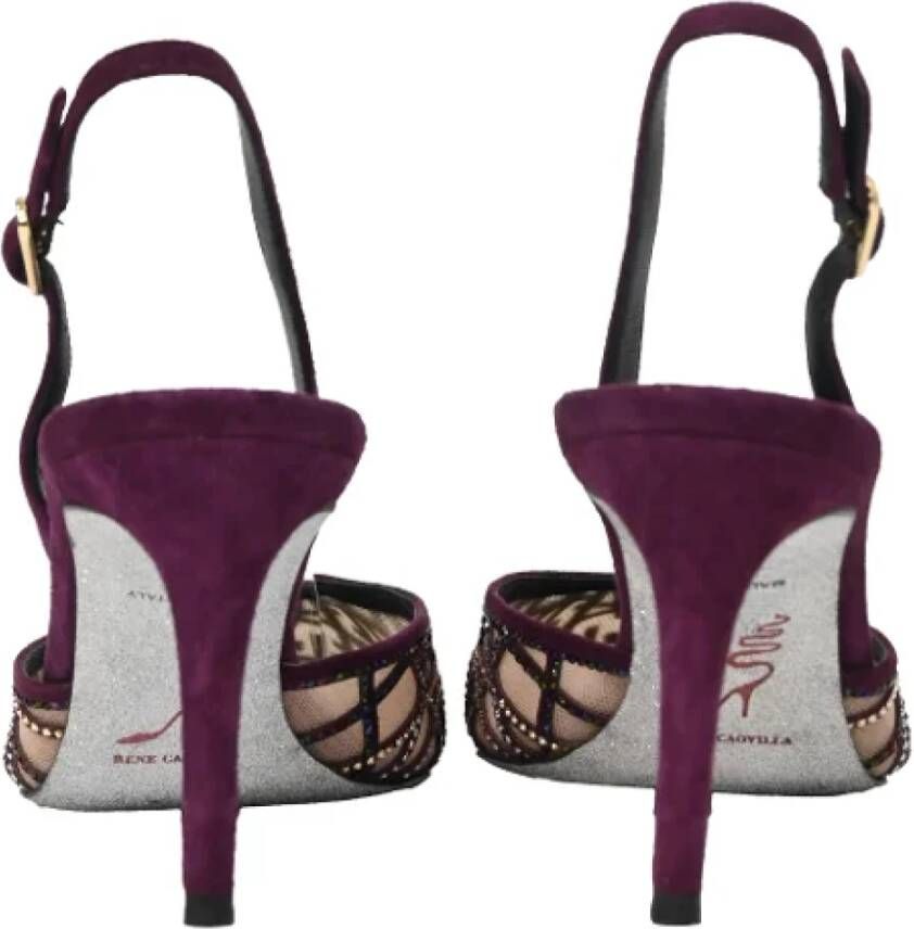 René Caovilla Pre-owned Suede heels Purple Dames