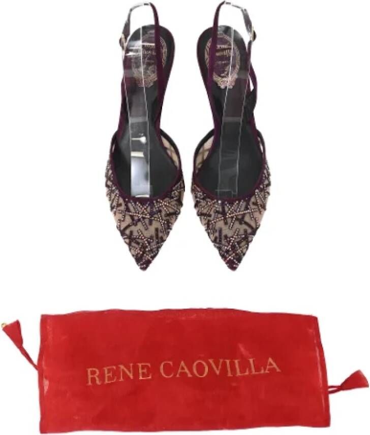 René Caovilla Pre-owned Suede heels Purple Dames