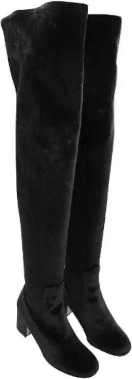 René Caovilla Pre-owned Velvet boots Black Dames