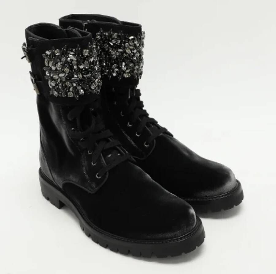 René Caovilla Pre-owned Velvet boots Black Dames