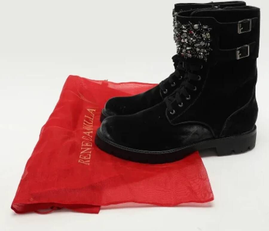 René Caovilla Pre-owned Velvet boots Black Dames