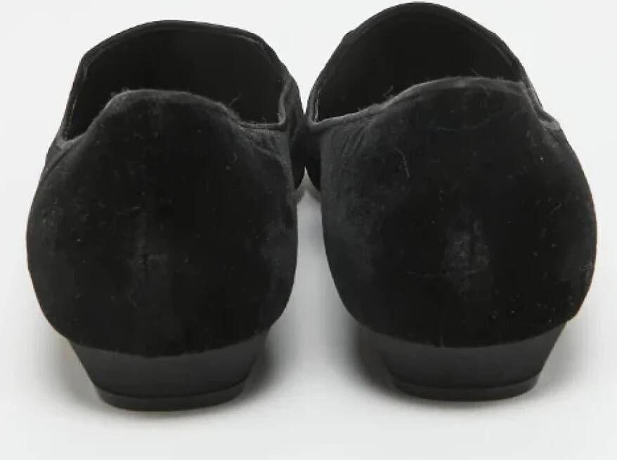 René Caovilla Pre-owned Velvet flats Black Dames