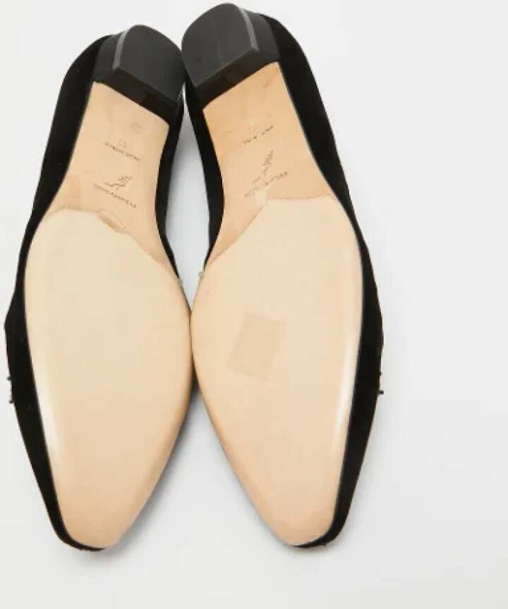 René Caovilla Pre-owned Velvet flats Black Dames