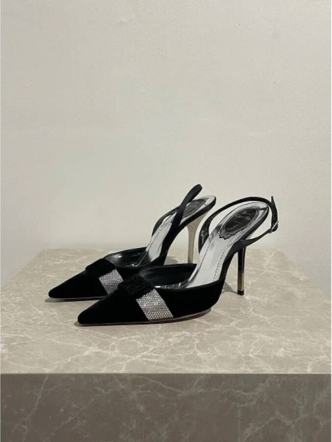 René Caovilla Pre-owned Velvet heels Black Dames