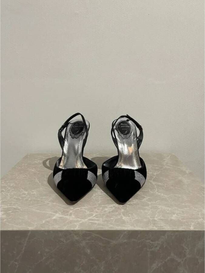 René Caovilla Pre-owned Velvet heels Black Dames