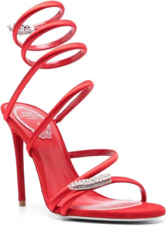 René Caovilla Rode Strappy Sandalen Red Dames