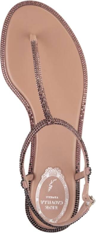 René Caovilla Roze Juweel Sandalen met Strass Pink Dames